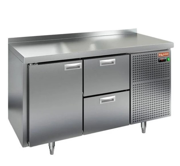 Холодильный стол HICOLD BN12 BR2 TN, бок, 2 ящика, 1 дверь (-2...+10°С)